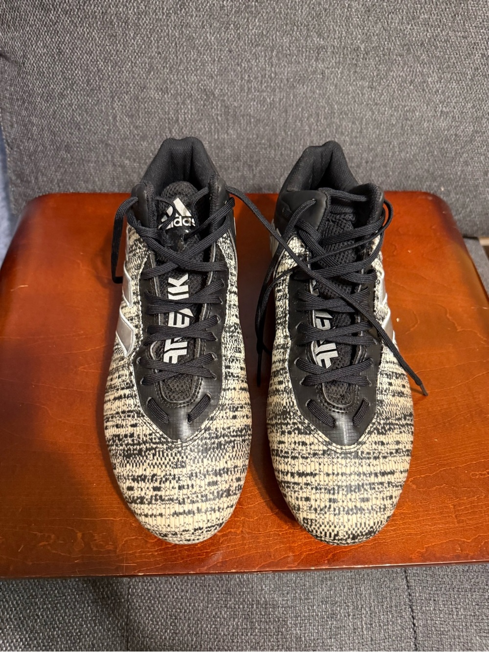adidas Men’s Black and White Knit cleats
